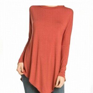 AZULES burnt orange long sleeve Tunic Top Size Small NWT